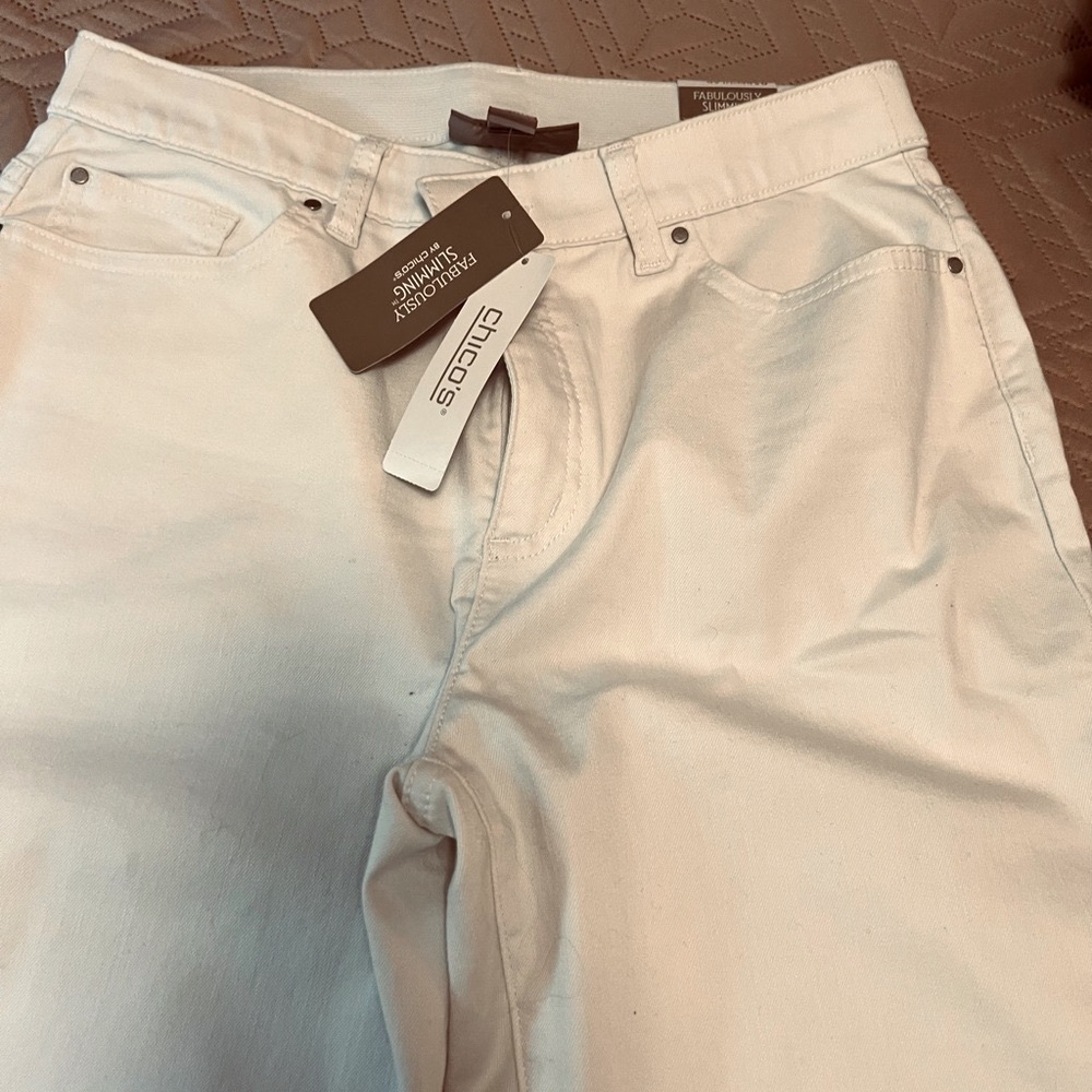 Chico's New Cream Denim Jeans
